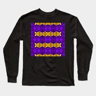 Royal Purple Violet Primrose With Gold Pattern 10 Long Sleeve T-Shirt